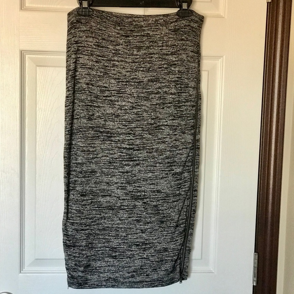 Express Lined Double Zipper Slit Skirt